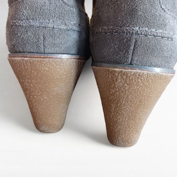 Lacoste Gray Suede Leren Lace Up Wedge Boots in Size 6 - Picture 6 of 13